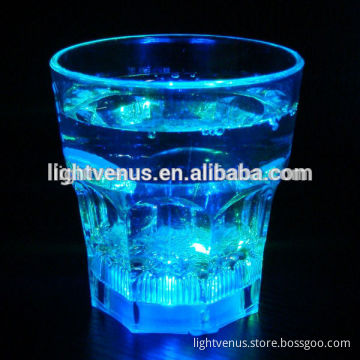 multi color change LED luminous glass cup drinkware for KTV Bar promotion